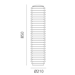 Artemide Slicing -LED-pylväsvalaisin, K 85 cm