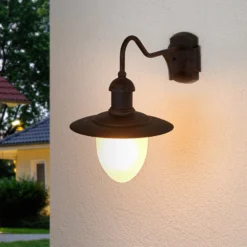 Aruba ulkoseinävalaisin, Ø 25 cm, ruosteen ruskea