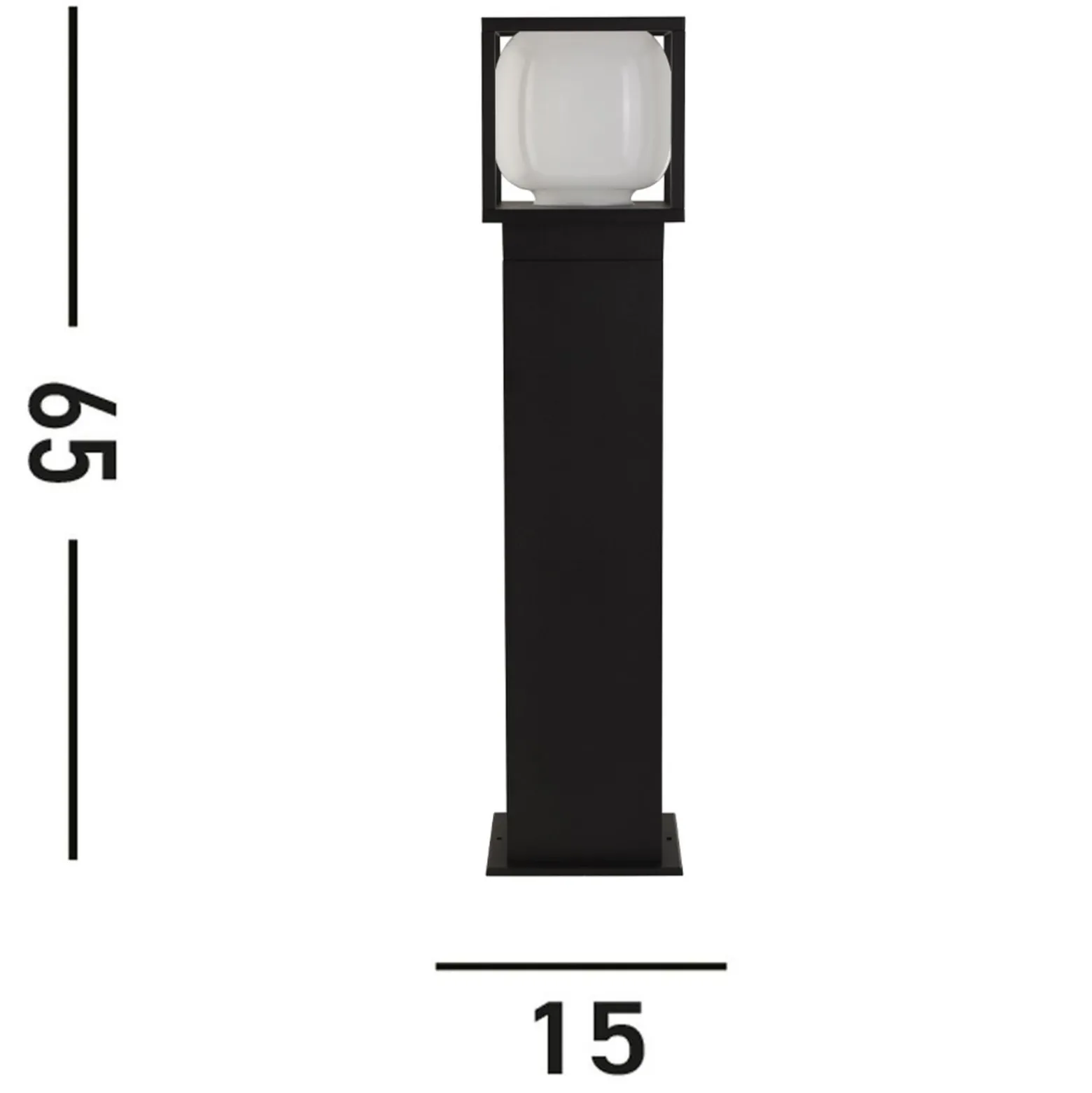 Ateena LED-pylväsvalaisin, IP54, musta, korkeus 65 cm, metallia