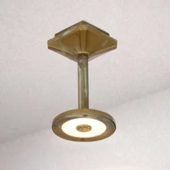 Aura Disk -LED-ulkokattovalaisin, korkeus 20 cm, antiikkimessinki