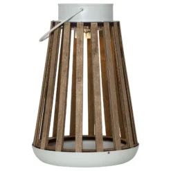 Aurinkokäyttöinen Catania-LED-pöytälamppu, koivua