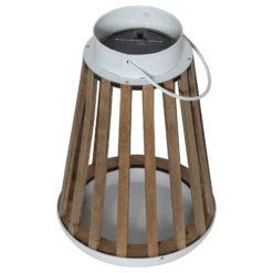 Aurinkokäyttöinen Catania-LED-pöytälamppu, koivua