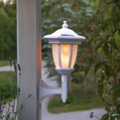 Aurinkokäyttöinen Flame-LED-lamppu 4In1 valkoinen