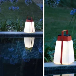 Aurinkokäyttöinen LED-lyhty Bump 300, punainen