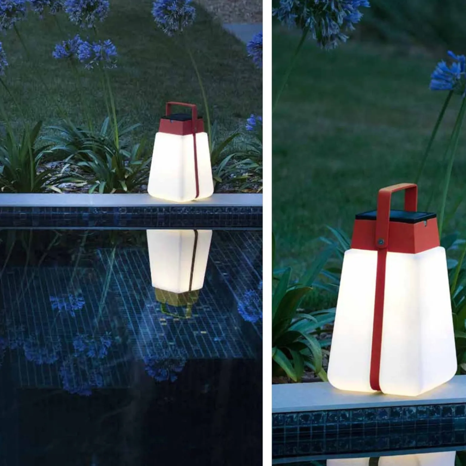 Aurinkokäyttöinen LED-lyhty Bump 300, punainen