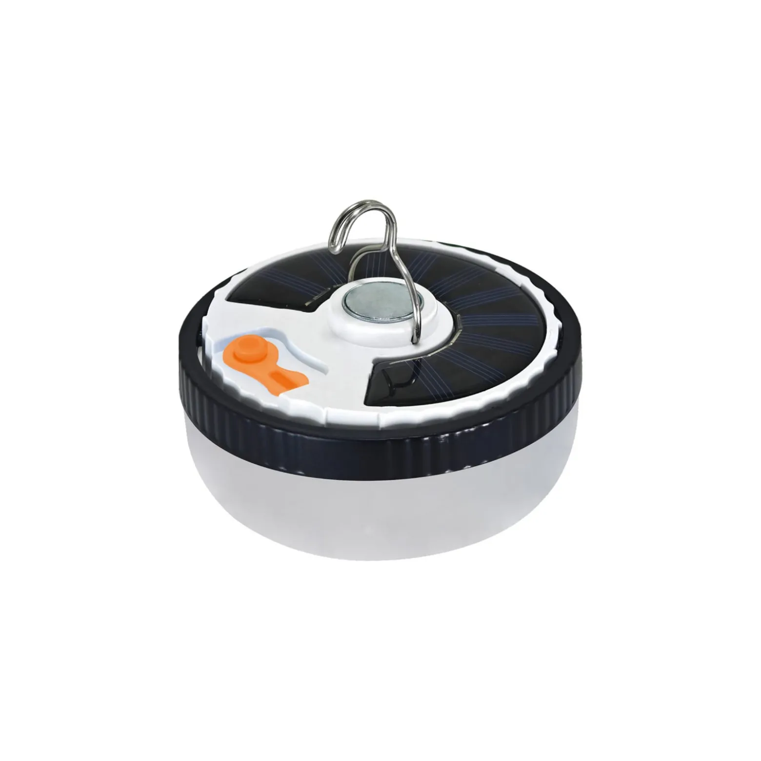 Aurinkokäyttöinen LED-valaisin Ufo, kannettava, muovi, musta/valkoinen