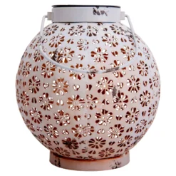 Aurinkokäyttöinen LED-valaisin 52854, valkoinen, metalli, 20 cm, IP44, 2 kpl:n