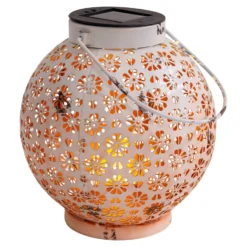 Aurinkokäyttöinen LED-valaisin 52854, valkoinen, metalli, 20 cm, IP44, 2 kpl:n