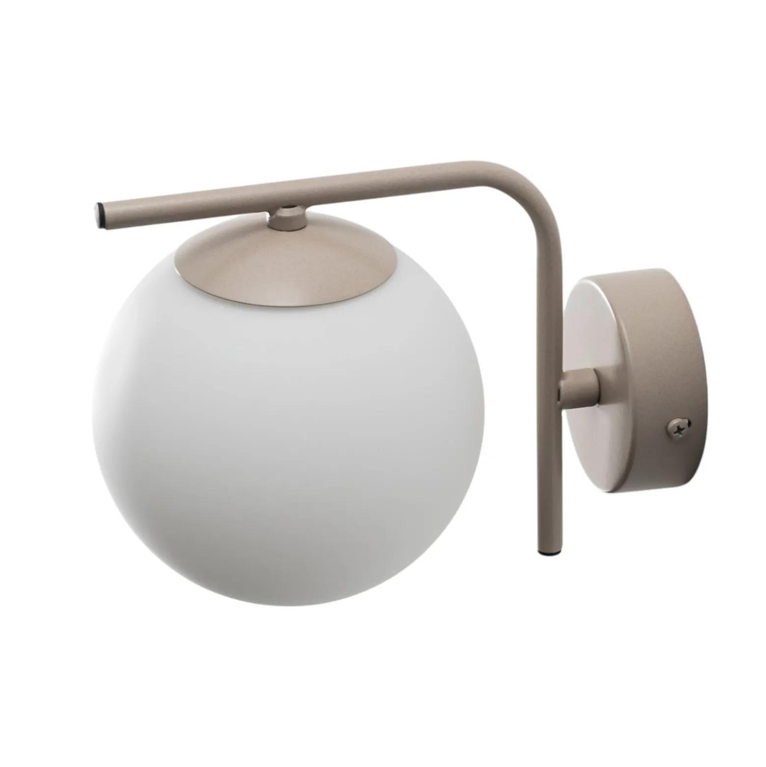 Aurora seinävalaisin, beige, lasia, 17 cm korkea, maapallo, E14