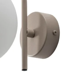 Aurora seinävalaisin, beige, lasia, 17 cm korkea, maapallo, E14