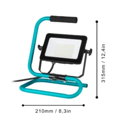 Avelar-LED-kohdevalaisin ulos, musta/turkoosi, leveys 32 cm, metallia