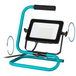 Avelar-LED-kohdevalaisin ulos, musta/turkoosi, leveys 32 cm, metallia