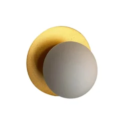 Aylin seinävalaisin, kullanvärinen, Ø 15 cm, metalli, G9