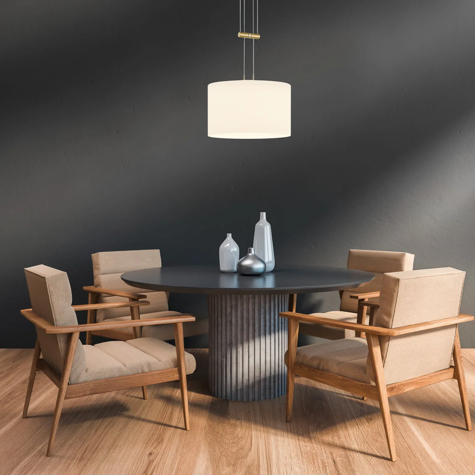 BANKAMP Grazia riippuvalo 1-lamp 32cm messinki
