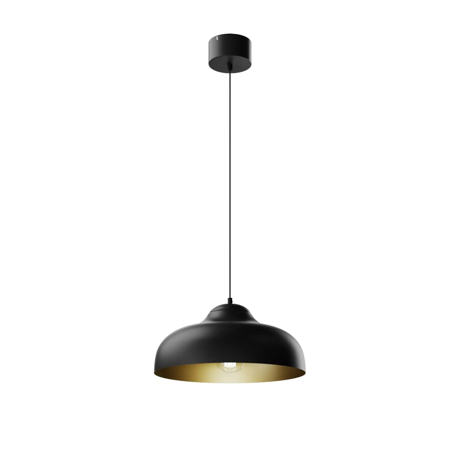 Basca-riippuvalaisin, musta/kultainen, metalli, Ø 40 cm, E27