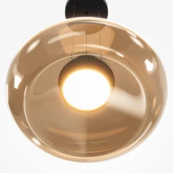 Bassa-LED-riippuvalaisin, oliivinvihreä, halkaisija 45 cm, lasi, himmennettävä