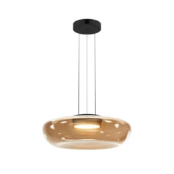 Bassa-LED-riippuvalaisin, oliivinvihreä, halkaisija 45 cm, lasi, himmennettävä