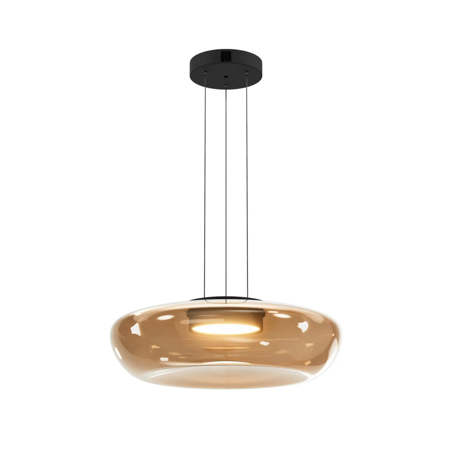 Bassa-LED-riippuvalaisin, oliivinvihreä, halkaisija 45 cm, lasi, himmennettävä