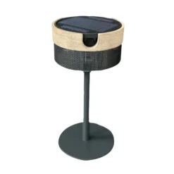 Bateak LED-aurinkopöytävalaisin, musta / teak-harmaa, 2700 K