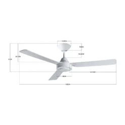 Beacon kattotuuletin Bayside Calypso valkoinen Ø 122 cm hiljainen