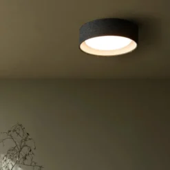 Beacon kattovalaisin Uno, tummanharmaa, tekstiili, Ø 25 cm, GX53