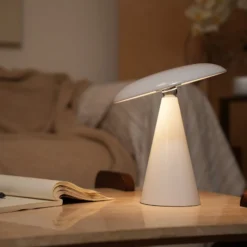 Beacon LED-akkukäyttöinen pöytävalaisin Kinoko, valkoinen, 27 cm, CCT