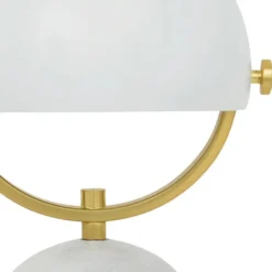 Beacon pöytävalaisin Lowe, valkoinen/messinki, marmorijalka