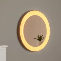 BEGA LED-peili Studio Line musta-messinki, Ø 50 cm