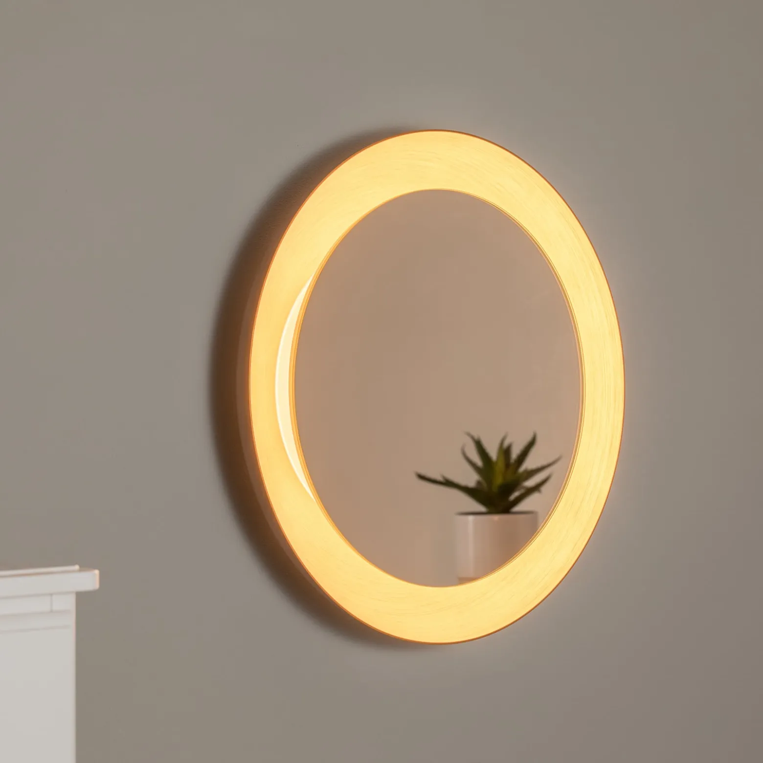 BEGA LED-peili Studio Line musta-messinki, Ø 50 cm