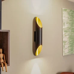 BEGA Studio Line seinävalaisin leikattu 28W musta/messinki