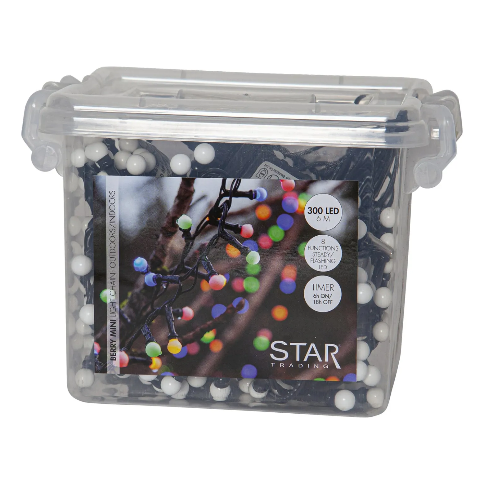 Berry Mini -LED-valoketju ajastimella, monivärinen