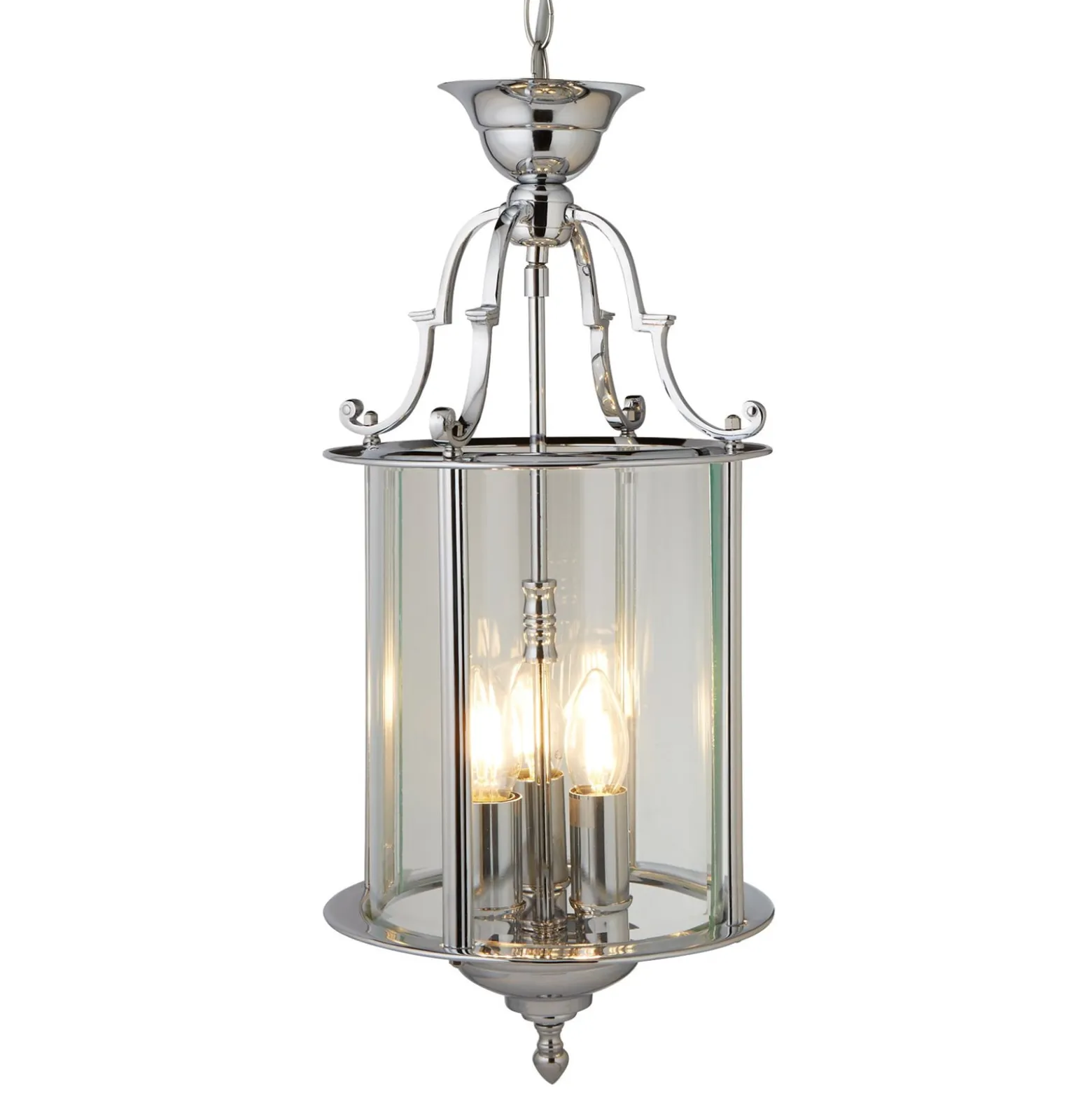 Bevelled Lantern -riippuvalo, lasi, kromi