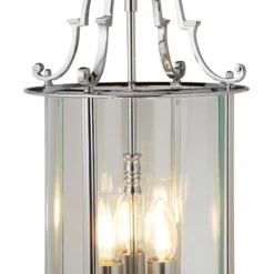Bevelled Lantern -riippuvalo, lasi, kromi