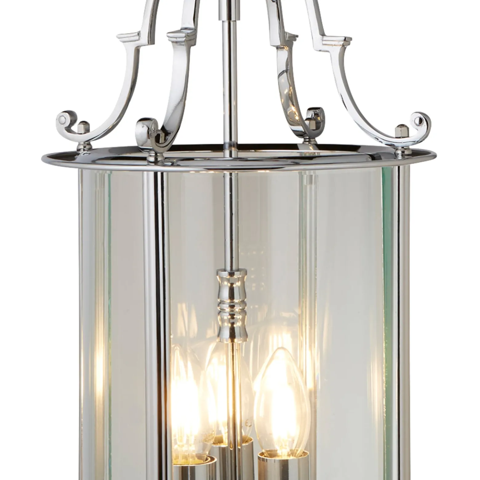 Bevelled Lantern -riippuvalo, lasi, kromi