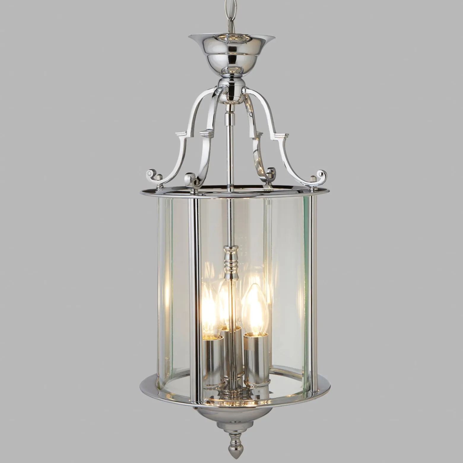 Bevelled Lantern -riippuvalo, lasi, kromi