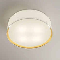 Bilbao kattovalaisin, valkoinen/kulta, Ø 60 cm