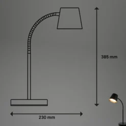 Biwo LED ladattava pöytävalaisin, musta, kosketus himmennin, metallia