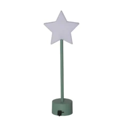 Blizz-LED-akkukäyttöinen pöytävalaisin, vihreä, 40 cm, tähtimäinen,