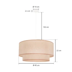 Boho-riippuvalaisin, beige, halkaisija 45 cm, tekstiili