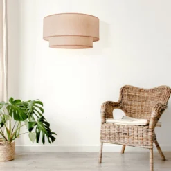 Boho-riippuvalaisin, beige, halkaisija 45 cm, tekstiili