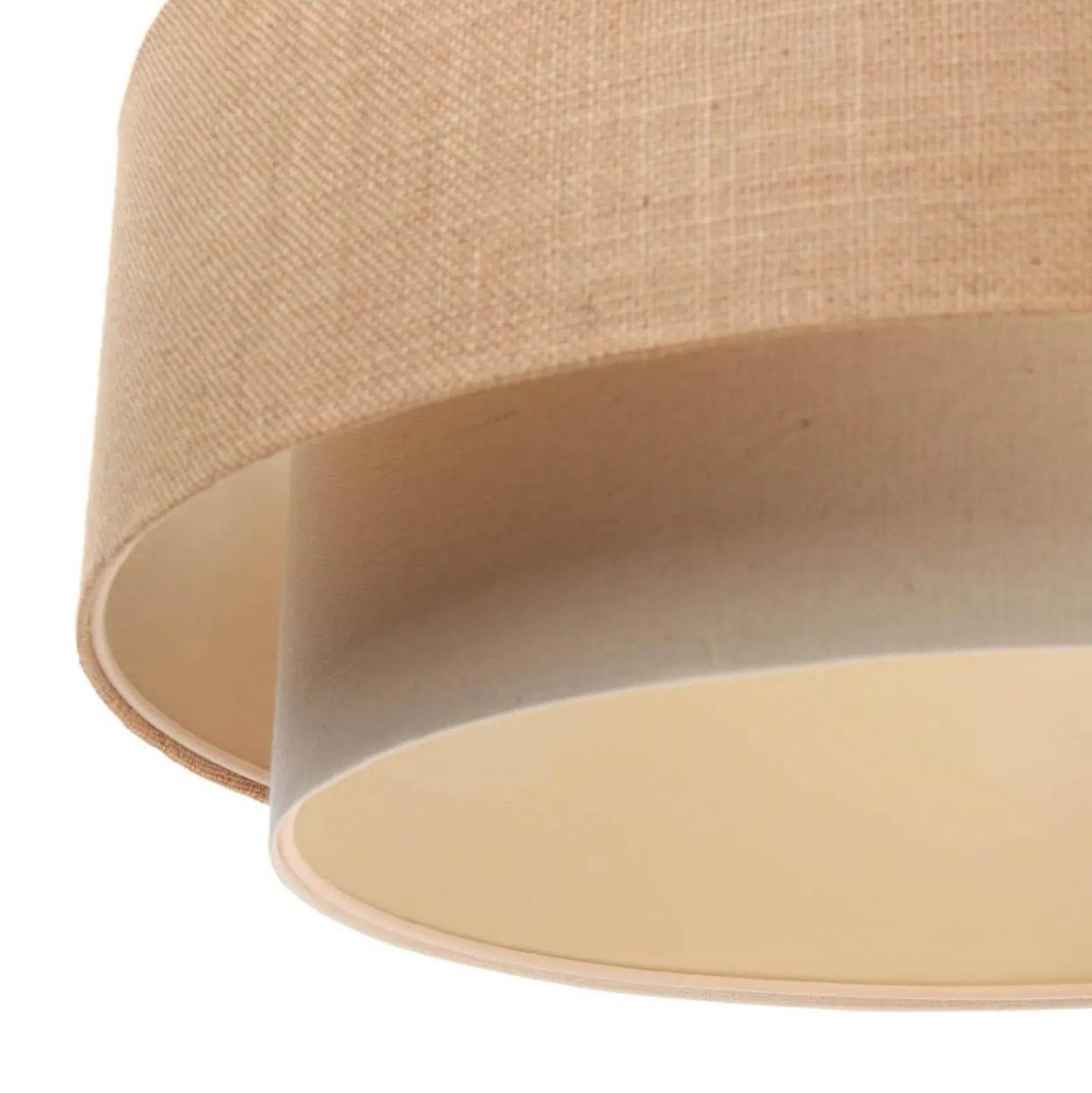 Boho-riippuvalaisin, kerma/beige, Ø 50 cm, korkeus 21 cm, juutti
