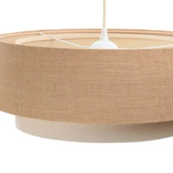 Boho-riippuvalaisin, kerma/beige, Ø 50 cm, korkeus 21 cm, juutti