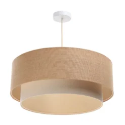 Boho-riippuvalaisin, kerma/beige, Ø 50 cm, korkeus 21 cm, juutti