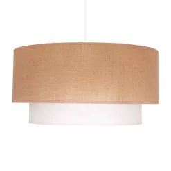 Boho-riippuvalaisin, ruskea/valkoinen, halkaisija 45 cm, tekstiili