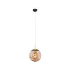 Bollique-riippuvalaisin, messinki, Ø 20 cm, lasi, 1-valo, pallovalaisin,