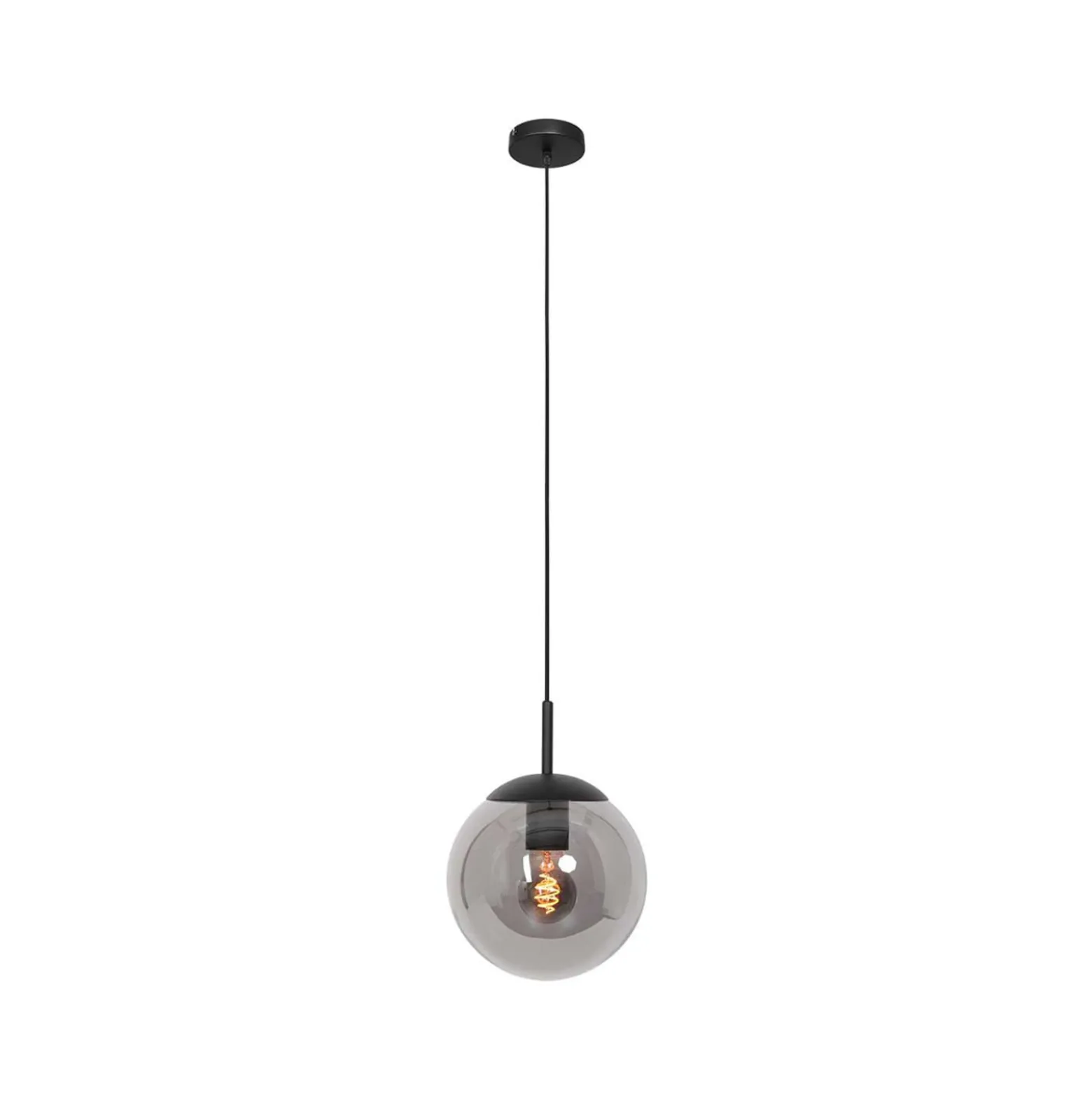 Bollique-riippuvalaisin, musta, Ø 20 cm, lasi, 1-valo, pallovalaisin, pallo