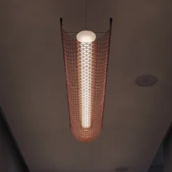 Bover LED-ripustusvalaisin Nans Balis S/140, ruskea/punainen, 140 cm