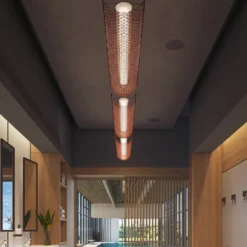 Bover LED-ripustusvalaisin Nans Balis S/140, ruskea/punainen, 140 cm