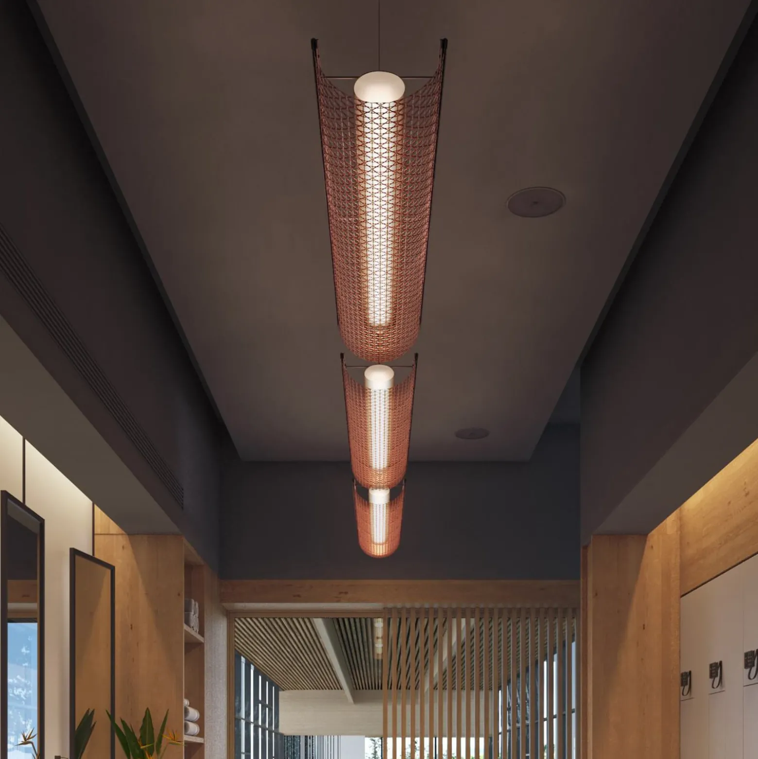 Bover LED-ripustusvalaisin Nans Balis S/140, ruskea/punainen, 140 cm