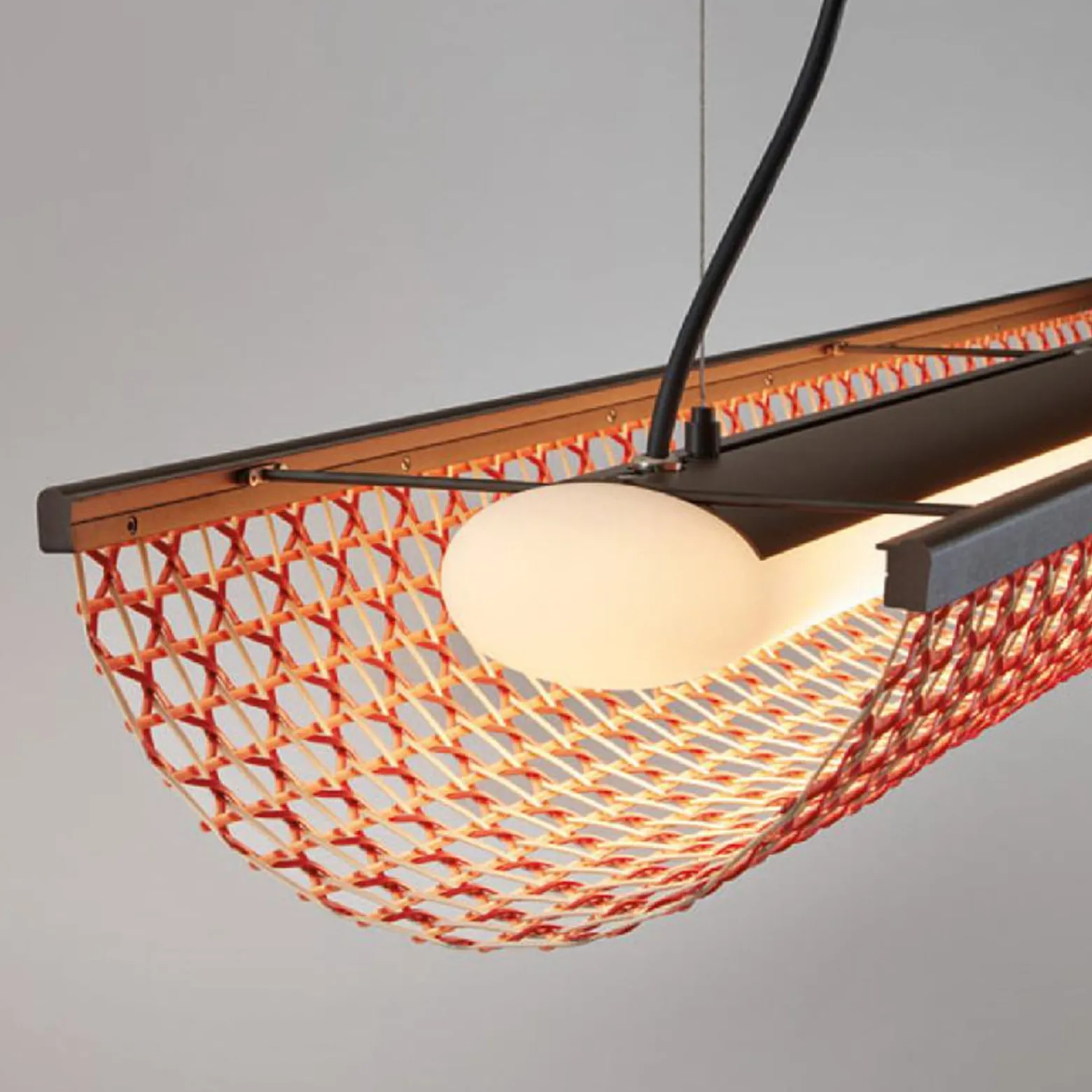 Bover LED-ripustusvalaisin Nans Balis S/140, ruskea/punainen, 140 cm